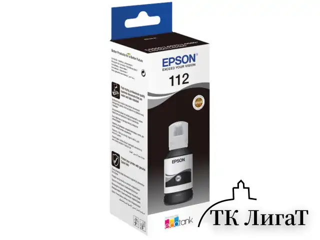 Чернила EPSON 112 (C13T06C14A) для СНПЧ EPSON L11160 /L15150 /L15160 /L6550/L6570, черные, ОРИГИНАЛЬНЫЕ