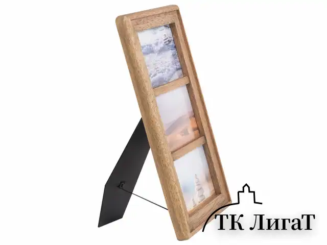 Рамка из мангового дерева BRAUBERG LOFT TRINITY, 3 фото 10х15 см, акриловый экран, 20х35,5 см, 391282