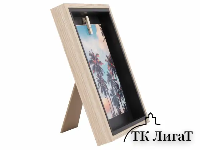 Рамка из МДФ BRAUBERG LOFT BLACK BOX, фото 13х18 см, с прищепкой, 20х25 см, 391290