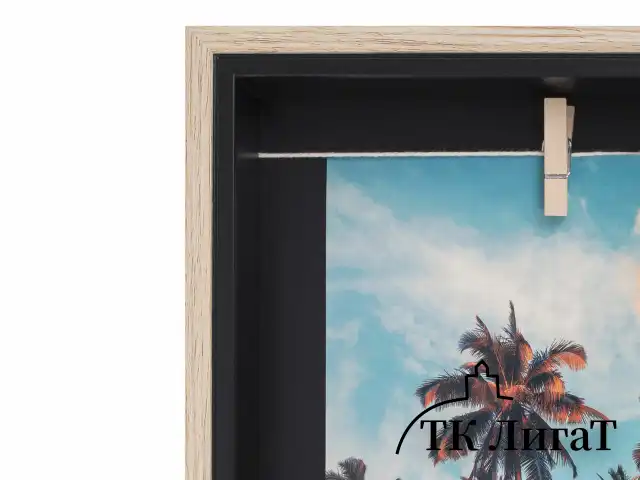 Рамка из МДФ BRAUBERG LOFT BLACK BOX, фото 13х18 см, с прищепкой, 20х25 см, 391290