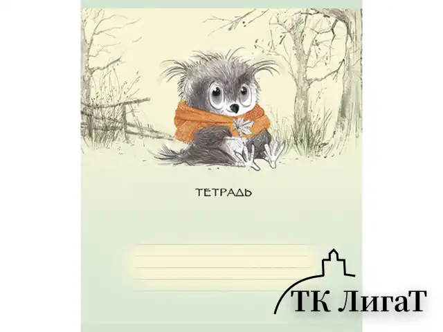 Тетрадь 18 л., ПЗБМ, клетка, конгрев, выборочный лак, "Совёнок Филя" (5 видов), 017064