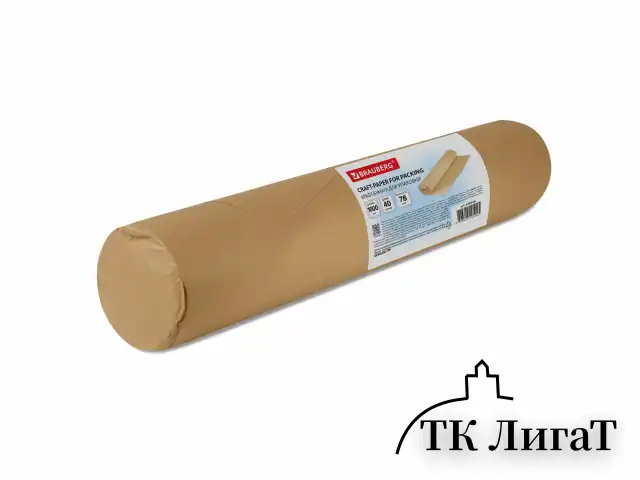 Крафт-бумага в рулоне, 1000 мм x 40 м, плотность 78 г/м2, Марка А (Коммунар), BRAUBERG, 440148