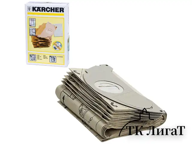 Мешки для сбора пыли KARCHER, комплект 5 шт., бумажные, +1 микрофильтр, для пылесоса SE 5.100, 6.904-143.0