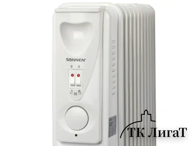 Обогреватель масляный SONNEN DFS-11, 2500 Вт, 11 секций, белый, 453500