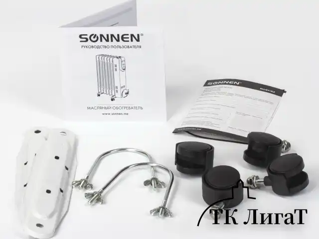 Обогреватель масляный SONNEN DFS-11, 2500 Вт, 11 секций, белый, 453500