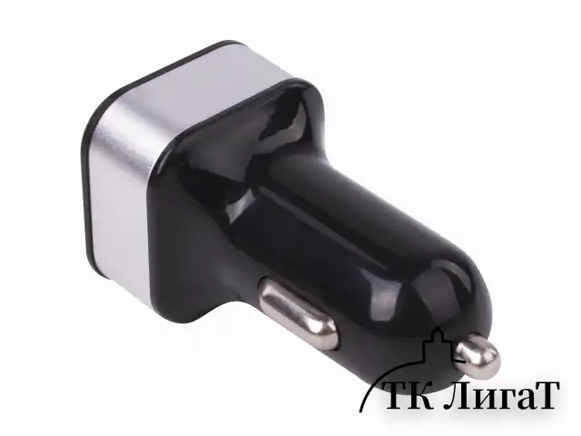 Зарядное устройство автомобильное SONNEN, 2 порта USB, выходной ток 2,1 А, черное-белое, 454796
