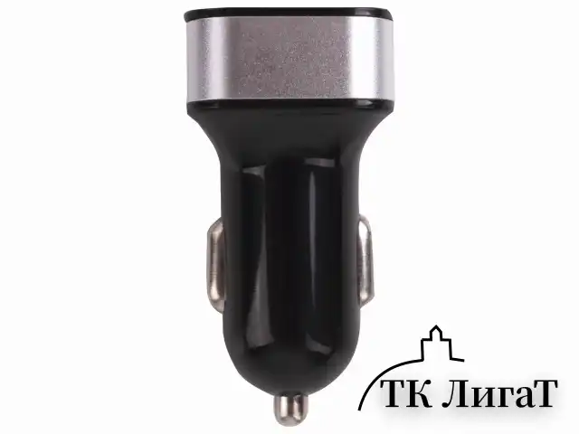 Зарядное устройство автомобильное SONNEN, 2 порта USB, выходной ток 2,1 А, черное-белое, 454796
