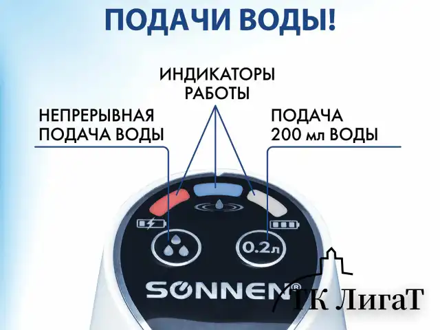 Помпа для воды электрическая SONNEN EWD152W, 1,5 л/мин, 2 РЕЖИМА, АККУМУЛЯТОР, АДАПТЕР, пластик, 455217