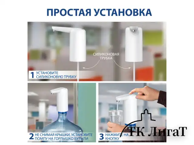 Помпа для воды электрическая с подсветкой SONNEN EWD161WG, 1,6 л/мин, АККУМУЛЯТОР, 455471