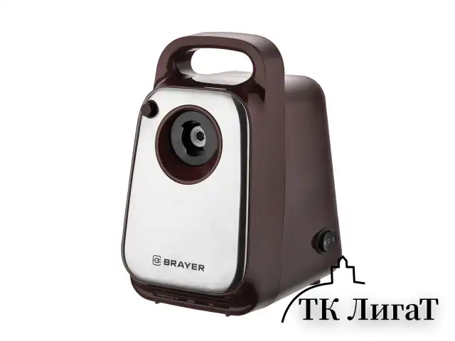 Мясорубка BRAYER BR1601, 1300 Вт, производительность 1,5 кг/мин, металлический шнек, реверс, пластик, коричневая/серебро