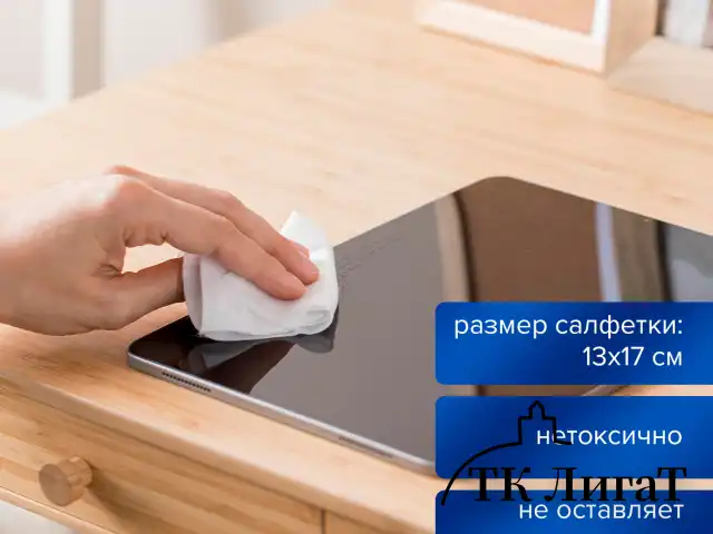 Салфетки для пластиковых поверхностей BRAUBERG, 13х17 см, туба 100 шт., влажные, 510123