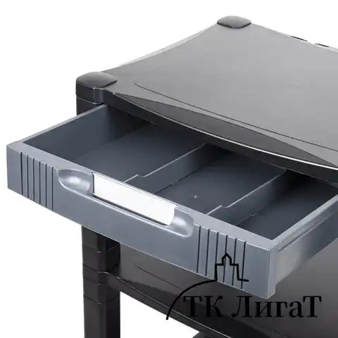 Подставка для принтера BRAUBERG передвижная, с 3 полками и 1 ящиком, 500x435х335 мм, 510188