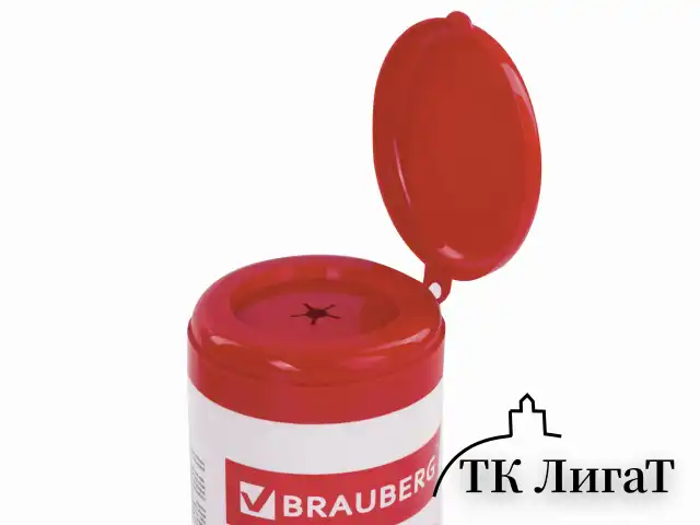 Салфетки для экранов всех типов и пластика BRAUBERG с ароматом "ЛИМОН", туба 100 шт., влажные, 511688