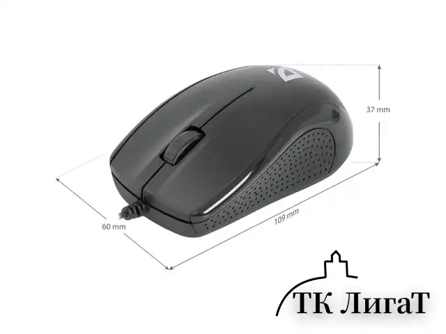 Мышь проводная DEFENDER Optimum MB-160, USB, 2 кнопки + 1 колесо-кнопка, оптическая, черная, 52160