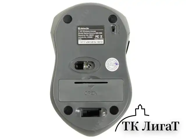Мышь беспроводная DEFENDER ACCURA MM-965, USB, 5 кнопок + 1 колесо-кнопка, оптическая, красно-серая, 52966