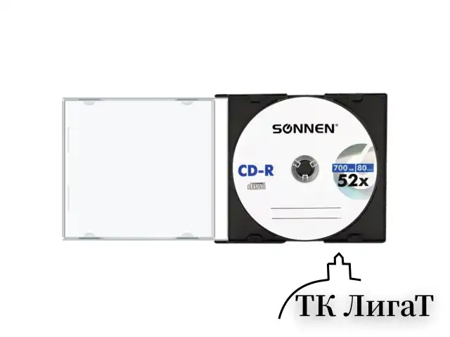 Диск CD-R SONNEN, 700 Mb, 52x, Slim Case (1 штука), 512572