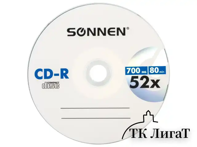 Диск CD-R SONNEN, 700 Mb, 52x, бумажный конверт (1 штука), 512573