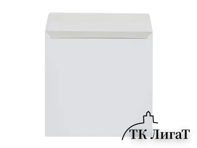 Конверты для CD/DVD (125х125 мм) с окном, бумажные, клей декстрин, КОМПЛЕКТ 100 шт., 201070.100