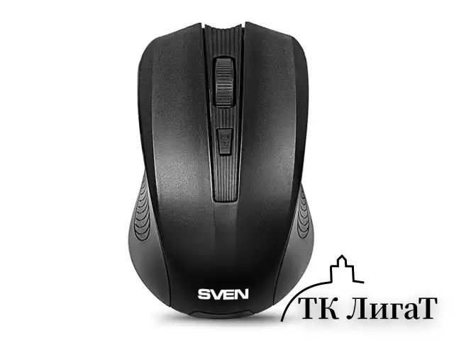 Мышь беспроводная SVEN RX-300, 3 кнопки + 1 колесо-кнопка, оптическая, черная, SV-032, SV-03200300W