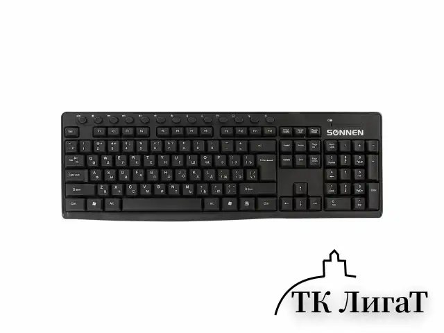 Набор беспроводной SONNEN K-648, клавиатура 117 клавиш, мышь 4 кнопки 1600 dpi, черный, 513208