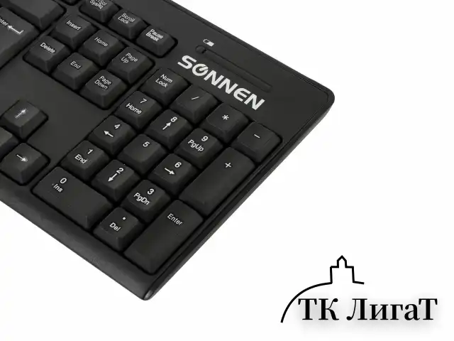 Набор беспроводной SONNEN K-648, клавиатура 117 клавиш, мышь 4 кнопки 1600 dpi, черный, 513208