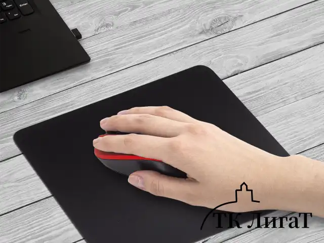 Мышь беспроводная с бесшумным кликом SONNEN V18, USB, 800/1200/1600 dpi, 4 кнопки, красная, 513516