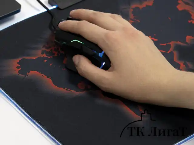 Мышь проводная игровая SONNEN Q10, 7 кнопок, 6400 dpi, LED-подсветка, черная, 513522