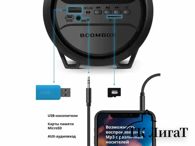 Колонка портативная DEFENDER G24, 1.0, 10 Вт, Bluetooth, FM-тюнер, microSD, чёрная, 65124