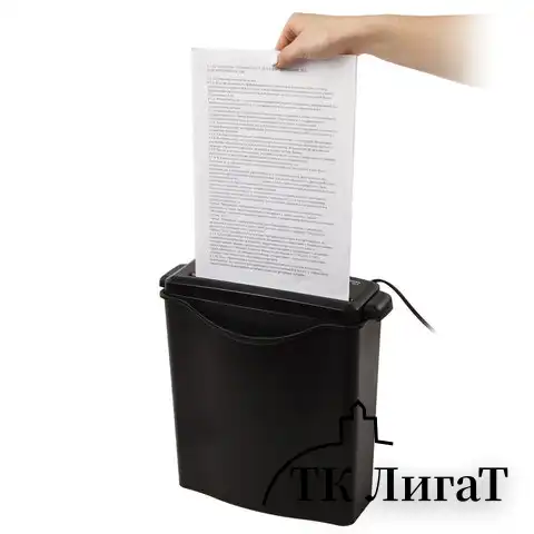 Уничтожитель (шредер) BRAUBERG S6-S, 1 уровень секретности, полоски 8 мм, 6 листов, 7,5 л, 531087