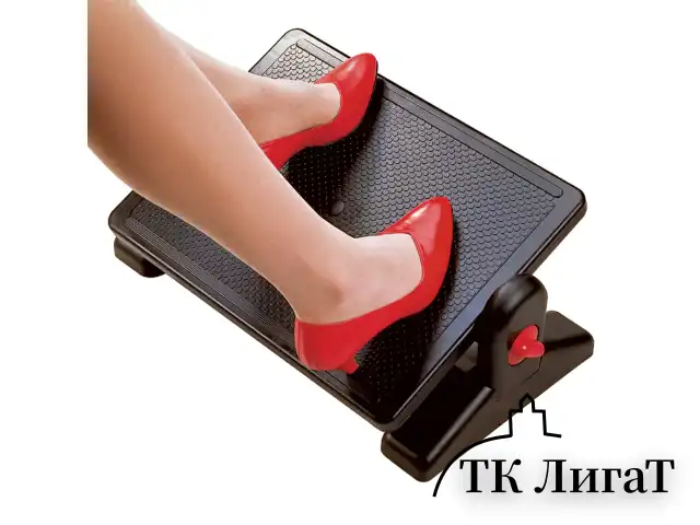 Подставка для ног BRAUBERG офисная, 41,5х30 см, с фиксаторами, черная, 531487