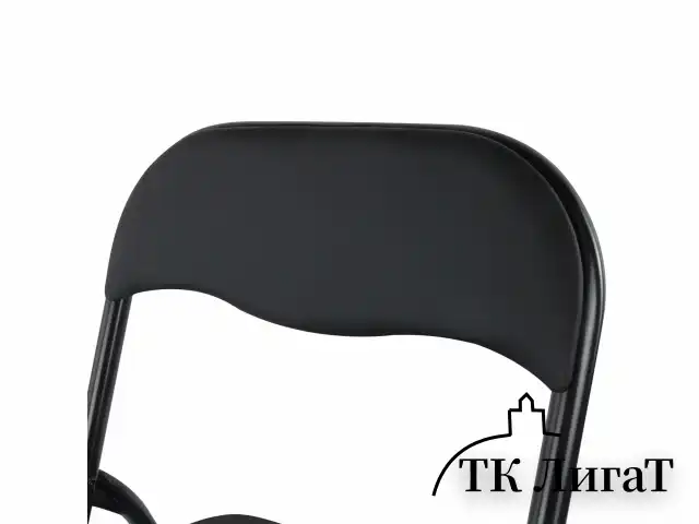 Стул складной для дома и офиса BRABIX "Golf CF-007", черный каркас, кожзам черный, 531565