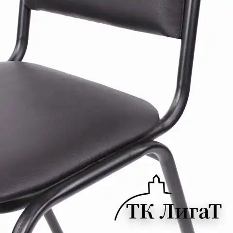 Стул для посетителей РС00Л, черный каркас, кожзам черный