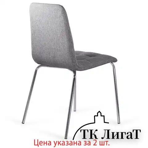 Стулья КОМПЛЕКТ 2 шт. BRABIX "Twins CF-011", хромированный каркас, ткань, серый (M-02), разобранные, 532767