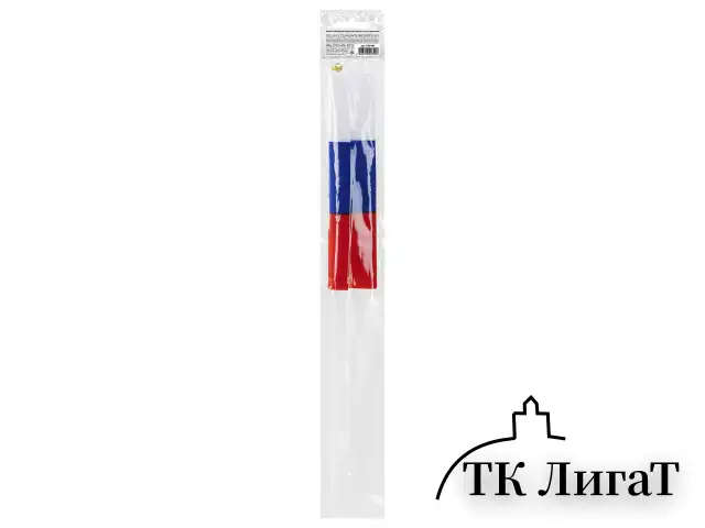 Флаг России ручной 20х30 см, без герба, с флагштоком, BRAUBERG, 550181, RU13