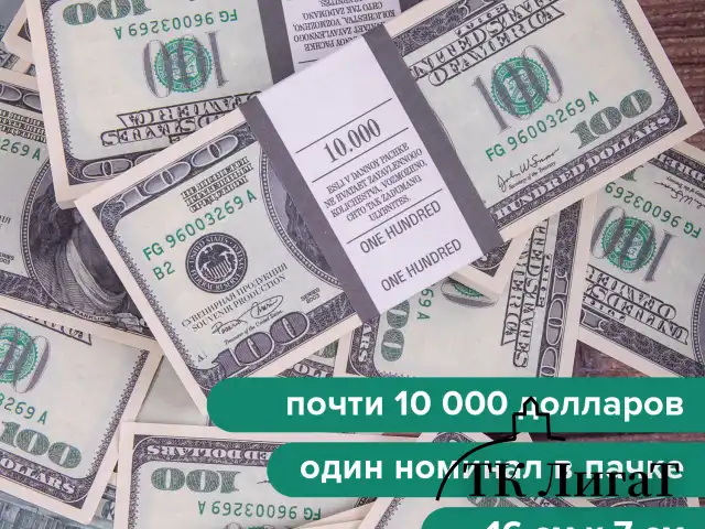 Деньги шуточные "100 долларов", упаковка с европодвесом, AD0000024