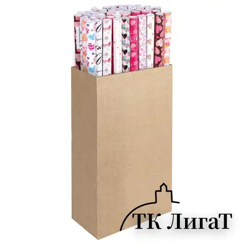 Бумага упаковочная "Love Story", 70x100 см, 10 дизайнов ассорти, ЗОЛОТАЯ СКАЗКА, 591916