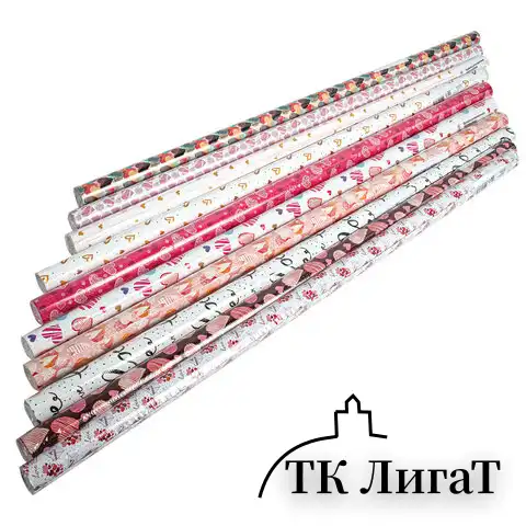Бумага упаковочная "Love Story", 70x100 см, 10 дизайнов ассорти, ЗОЛОТАЯ СКАЗКА, 591916