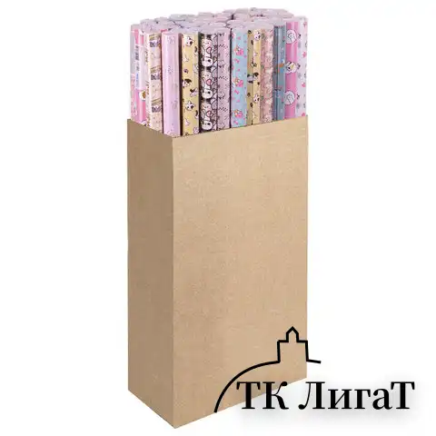 Бумага упаковочная "Funny Animals", 70x100 см, 10 дизайнов ассорти, ЗОЛОТАЯ СКАЗКА, 591917
