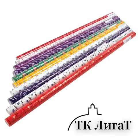 Бумага упаковочная "Funny Notes", 70x100 см, 10 дизайнов ассорти, ЗОЛОТАЯ СКАЗКА, 591919