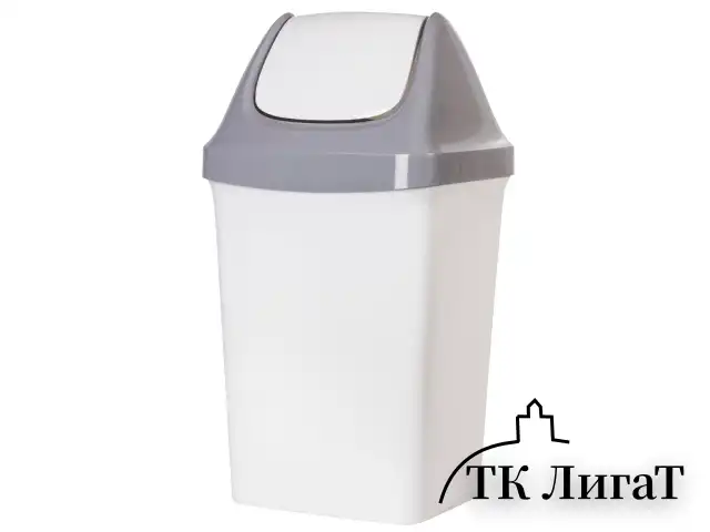 Ведро-контейнер 50 л, с крышкой (качающейся), для мусора, "Свинг", 74х40х35 см, серое, IDEA, М2464