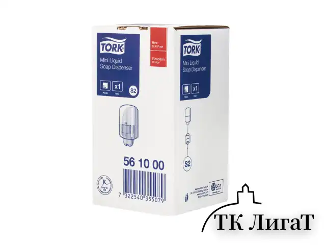 Дозатор для жидкого мыла TORK (Система S2) Elevation, 0,5 л, mini, белый, 561000