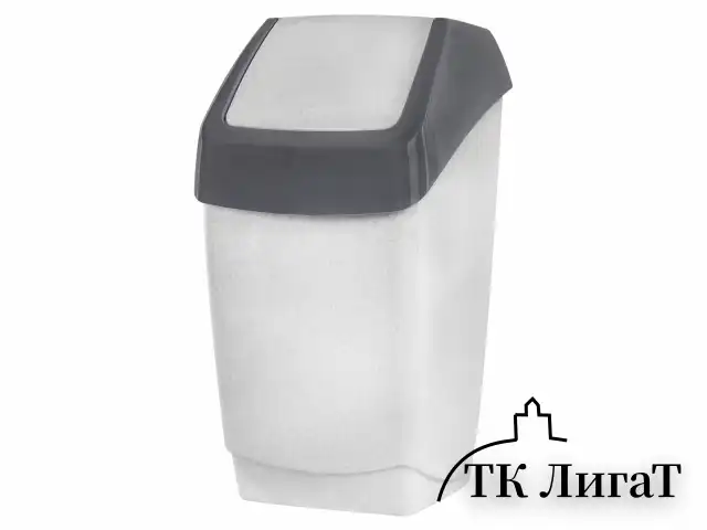 Ведро-контейнер 25 л, с крышкой (качающейся), для мусора, "Хапс", 55х30х28 см, серое, IDEA, М 2472