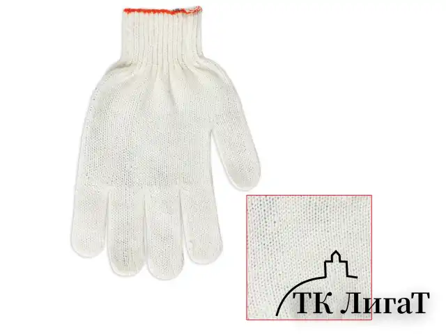 Перчатки хлопчатобумажные, КОМПЛЕКТ 5 ПАР, 7,5 класс, 36-38 г, 166 текс, БЕЗ ПВХ, LAIMA "СТАНДАРТ", БЕЛЫЕ, 600804