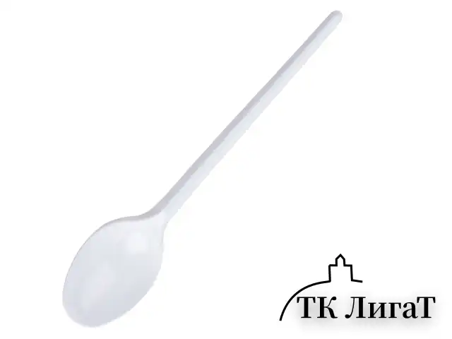 Ложка чайная одноразовая пластиковая 125 мм, белая, КОМПЛЕКТ 100 шт., БЮДЖЕТ, LAIMA, 600948