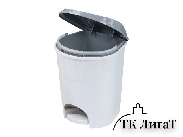 Ведро-контейнер 11 л, с крышкой и педалью, для мусора, 33х20х27 см, серое, IDEA, М2891