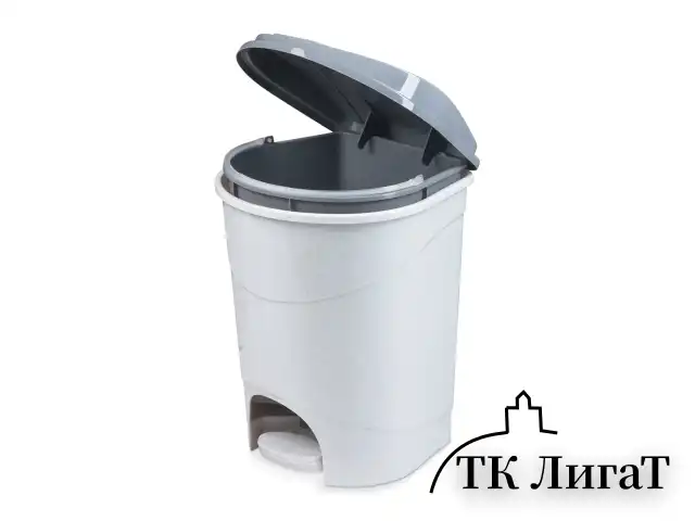 Ведро-контейнер 19 л, с крышкой и педалью, для мусора, 38х29х30 см, серое, IDEA, М2892