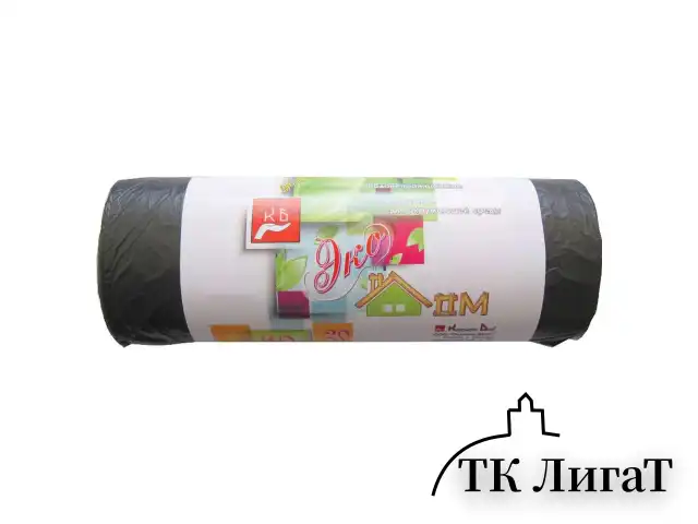 Мешки для мусора, 60 л, черные, в рулоне 20 шт., ПНД, 7 мкм, 60х70 см, эконом, КОНЦЕПЦИЯ БЫТА "ЭкоДом", 1749