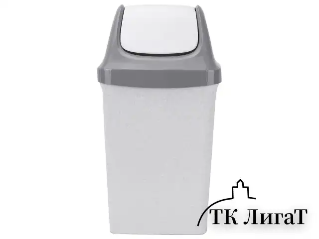 Ведро-контейнер 25 л, с крышкой (качающейся), для мусора,"Свинг", 58х32х28 см, серое, IDEA, М 2463