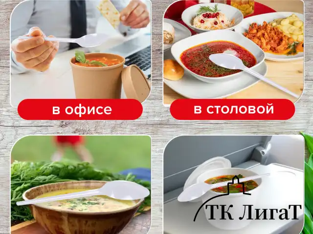 Ложка столовая одноразовая пластиковая 165 мм, белая, КОМПЛЕКТ 100 шт., СТАНДАРТ, LAIMA, 603079