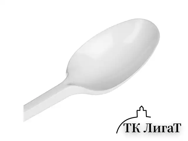 Ложка столовая одноразовая пластиковая 165 мм, белая, КОМПЛЕКТ 100 шт., СТАНДАРТ, LAIMA, 603079